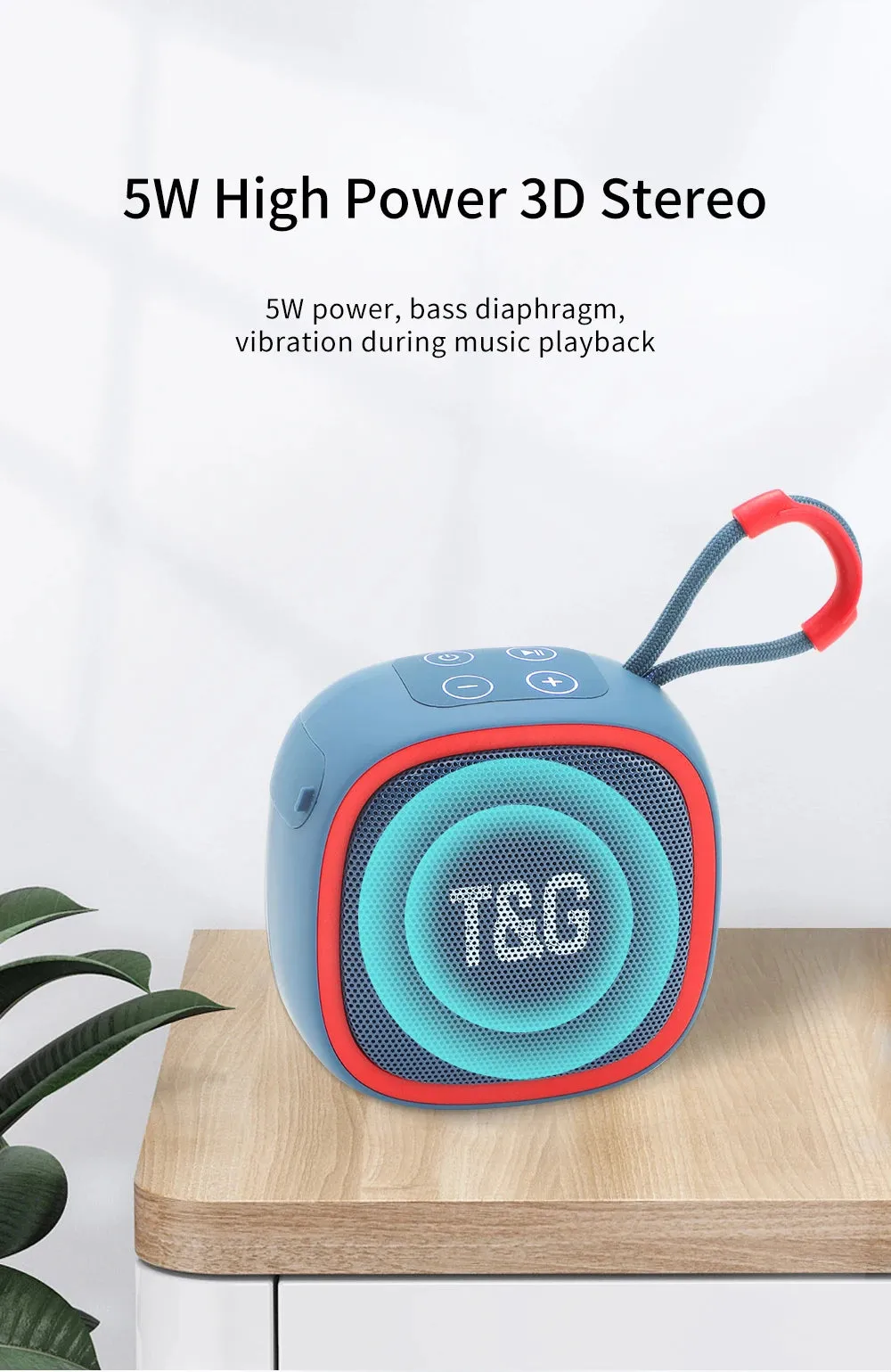 T&G Ultra-Compact Bluetooth Speaker High-Quality 3D Stereo Waterproof
