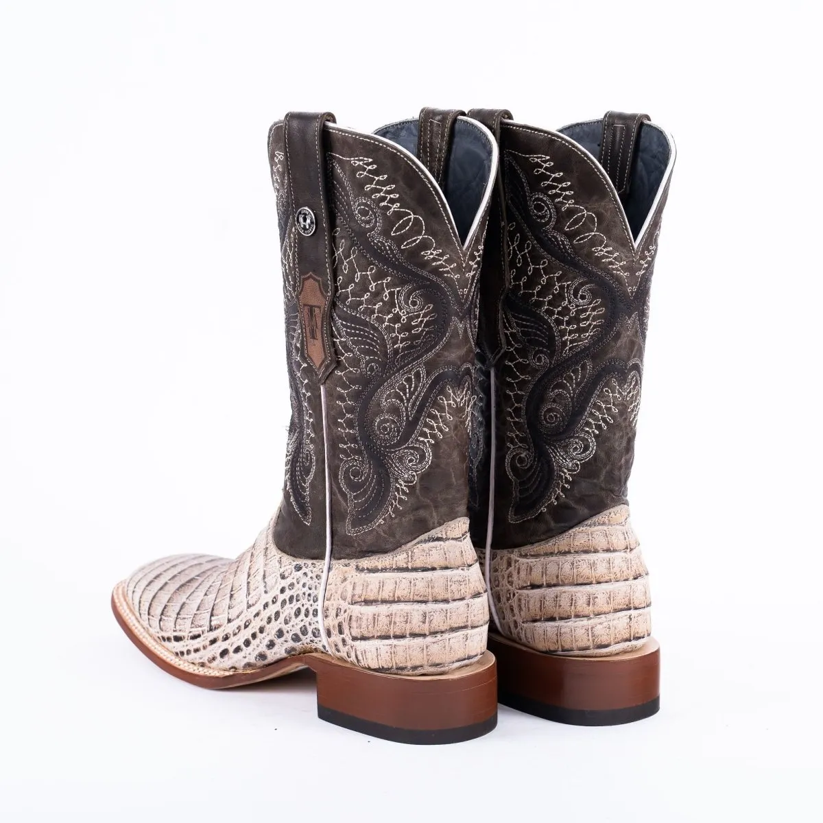 TANNER MARK MEN'S Print Caiman Belly Natural Cowboy Boots