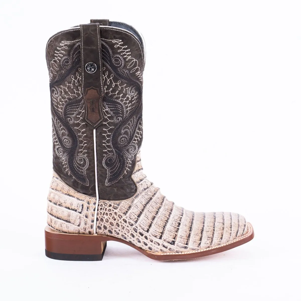 TANNER MARK MEN'S Print Caiman Belly Natural Cowboy Boots