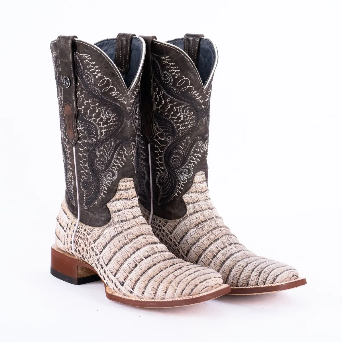 TANNER MARK MEN'S Print Caiman Belly Natural Cowboy Boots