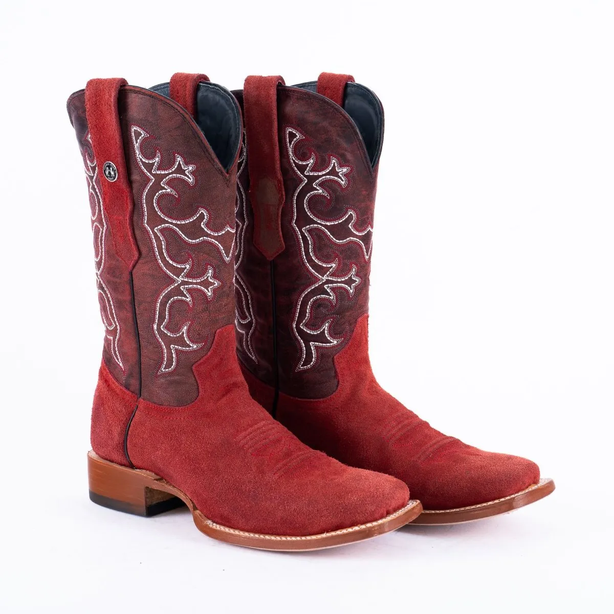 TANNER MARK MEN'S Ruff Out Red Western Cowboy Boots
