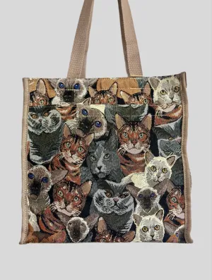 Tapestry Shopper Bag - Cats