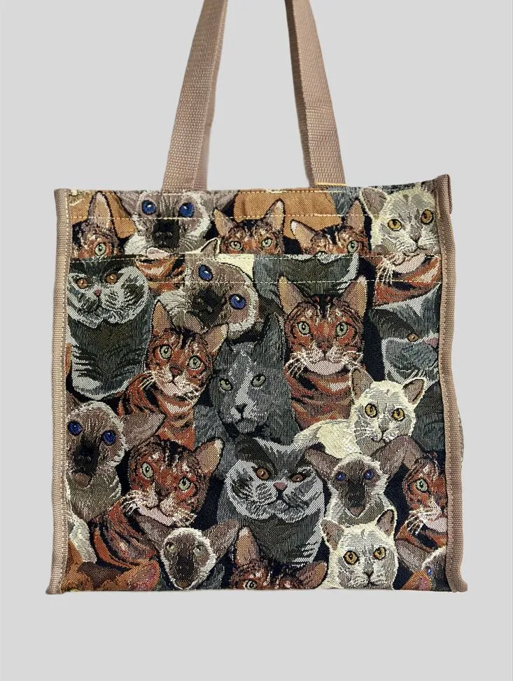 Tapestry Shopper Bag - Cats