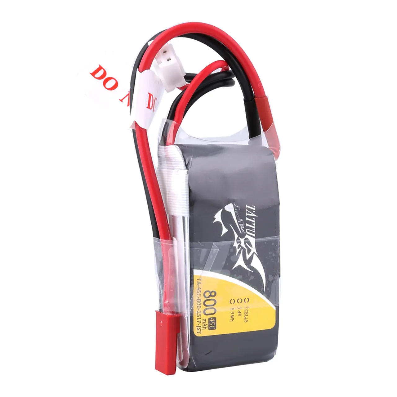 Tattu 800mAh 7.4V 45C 2S1P Lipo Battery Pack with JST-SYP Plug