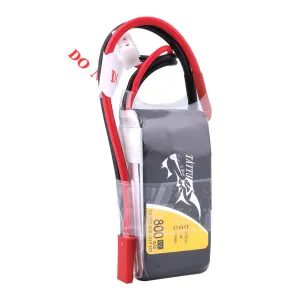 Tattu 800mAh 7.4V 45C 2S1P Lipo Battery Pack with JST-SYP Plug