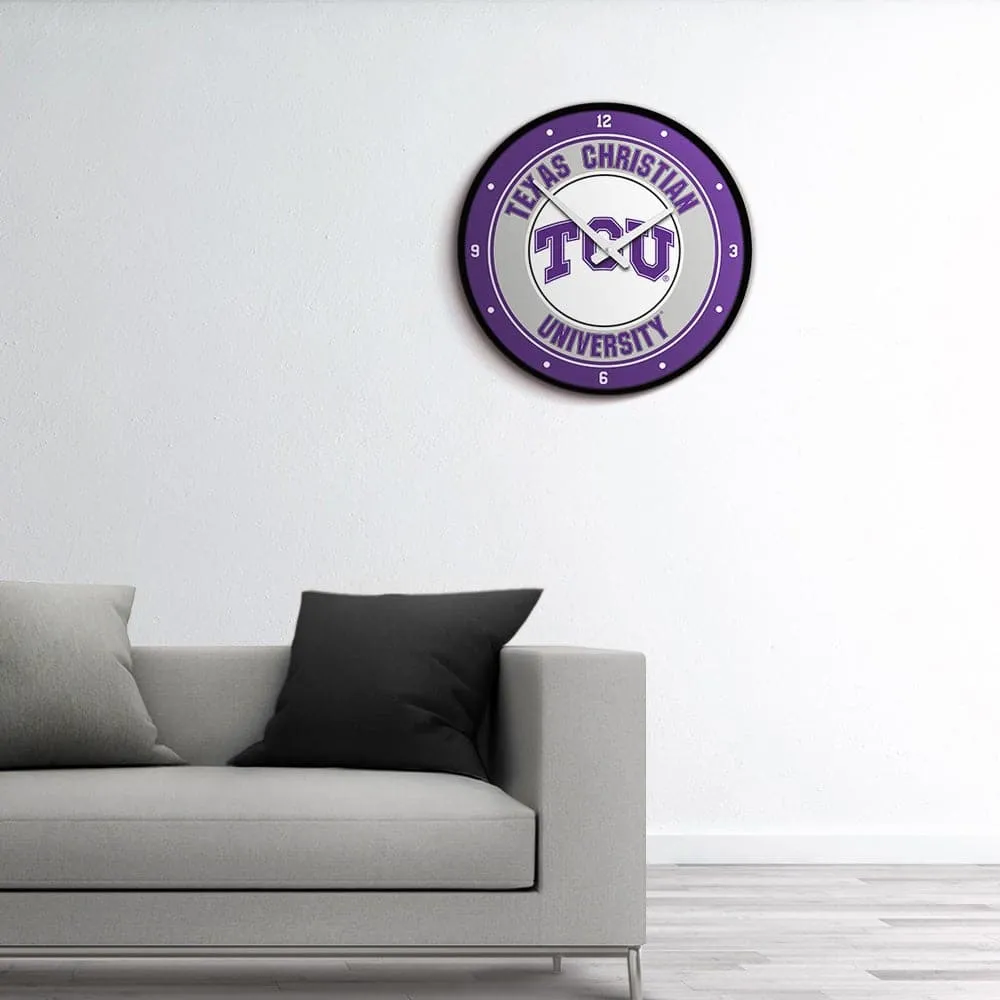 TCU Horned Frogs: Modern Disc Wall Clock