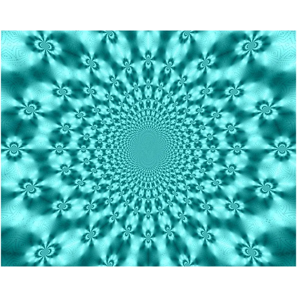 Teal Fractal w/ Fractals Canvas Posters