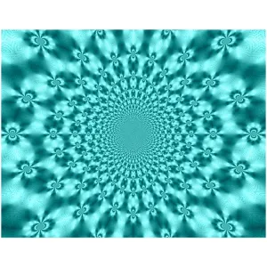 Teal Fractal w/ Fractals Canvas Posters