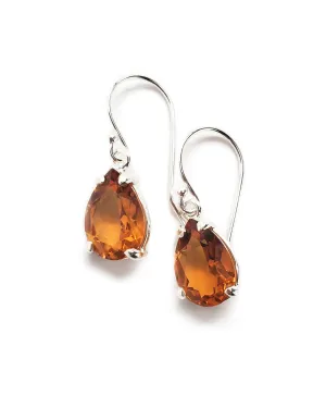 Teardrop Earrings in Orange Quartz