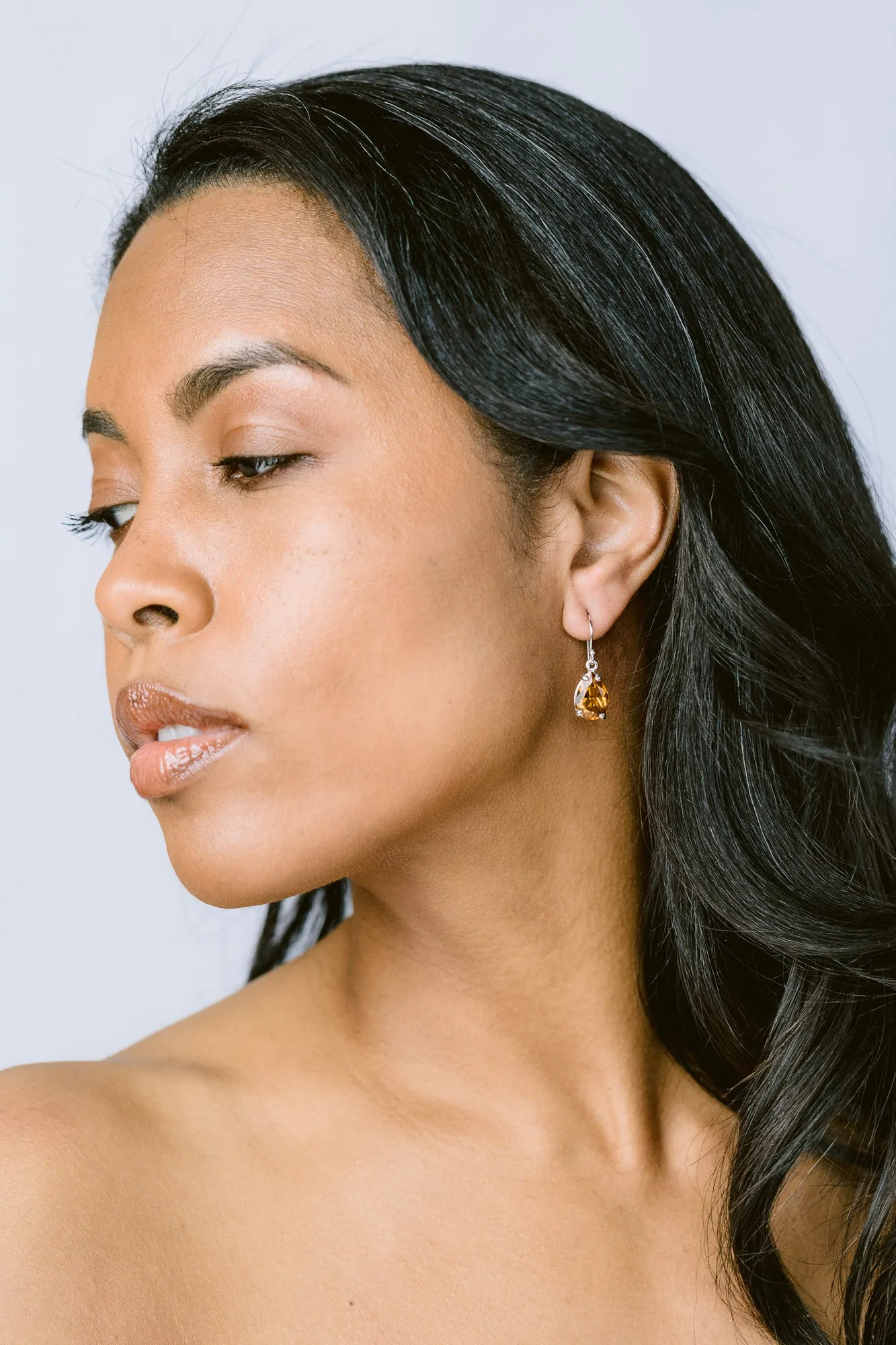 Teardrop Earrings in Orange Quartz
