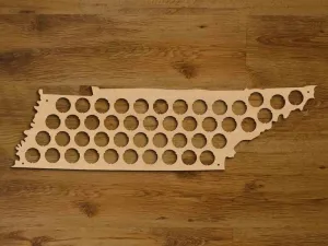Tennessee State Beer Cap Map Holder Father's Day Gift for Him handmade