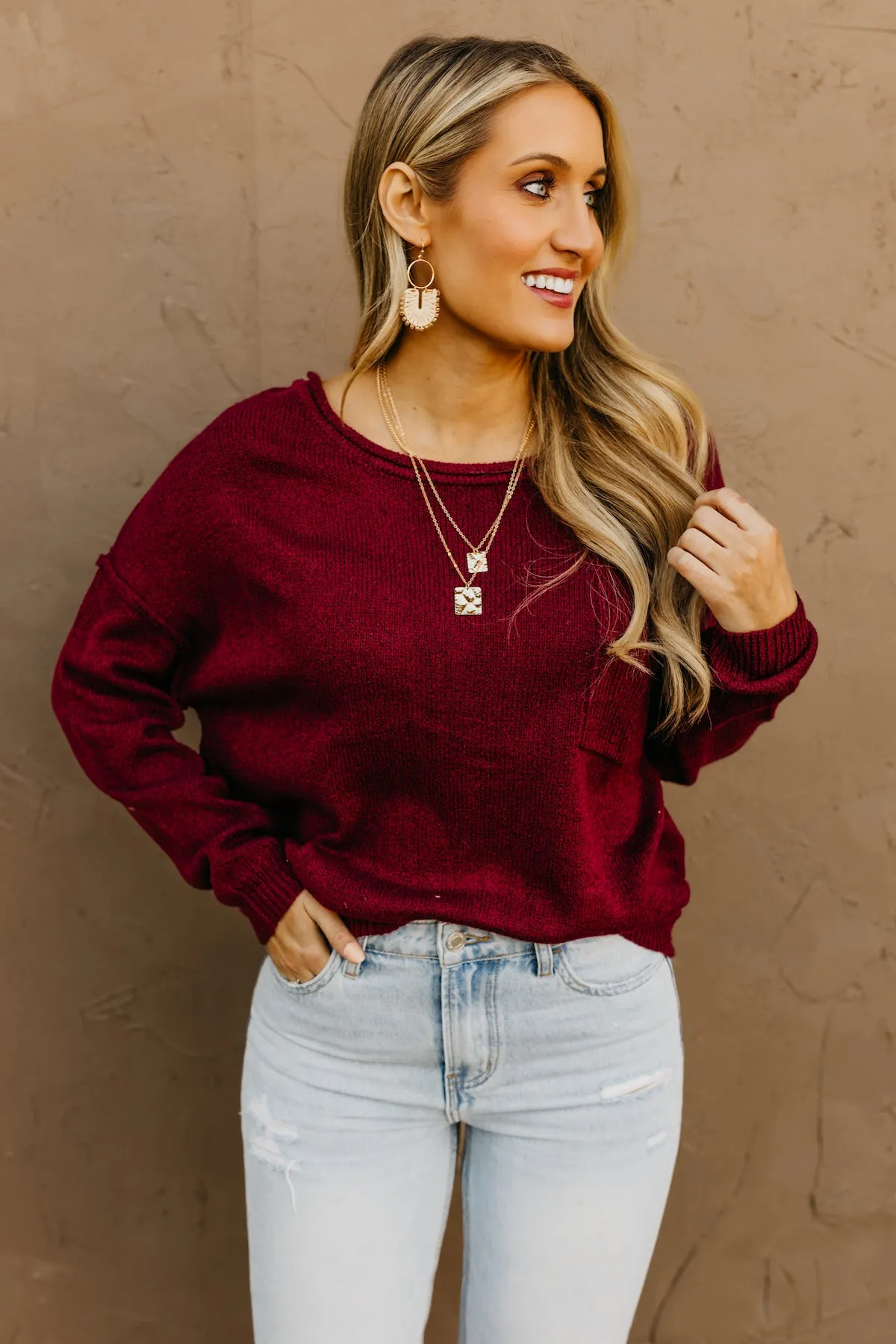 The Ellis Boat Neck Pocket Sweater  - FINAL SALE