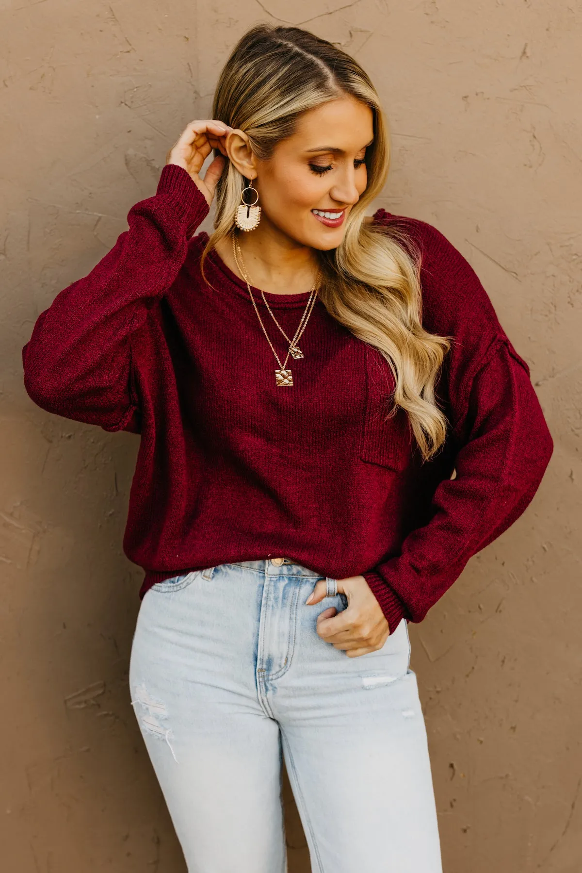 The Ellis Boat Neck Pocket Sweater  - FINAL SALE