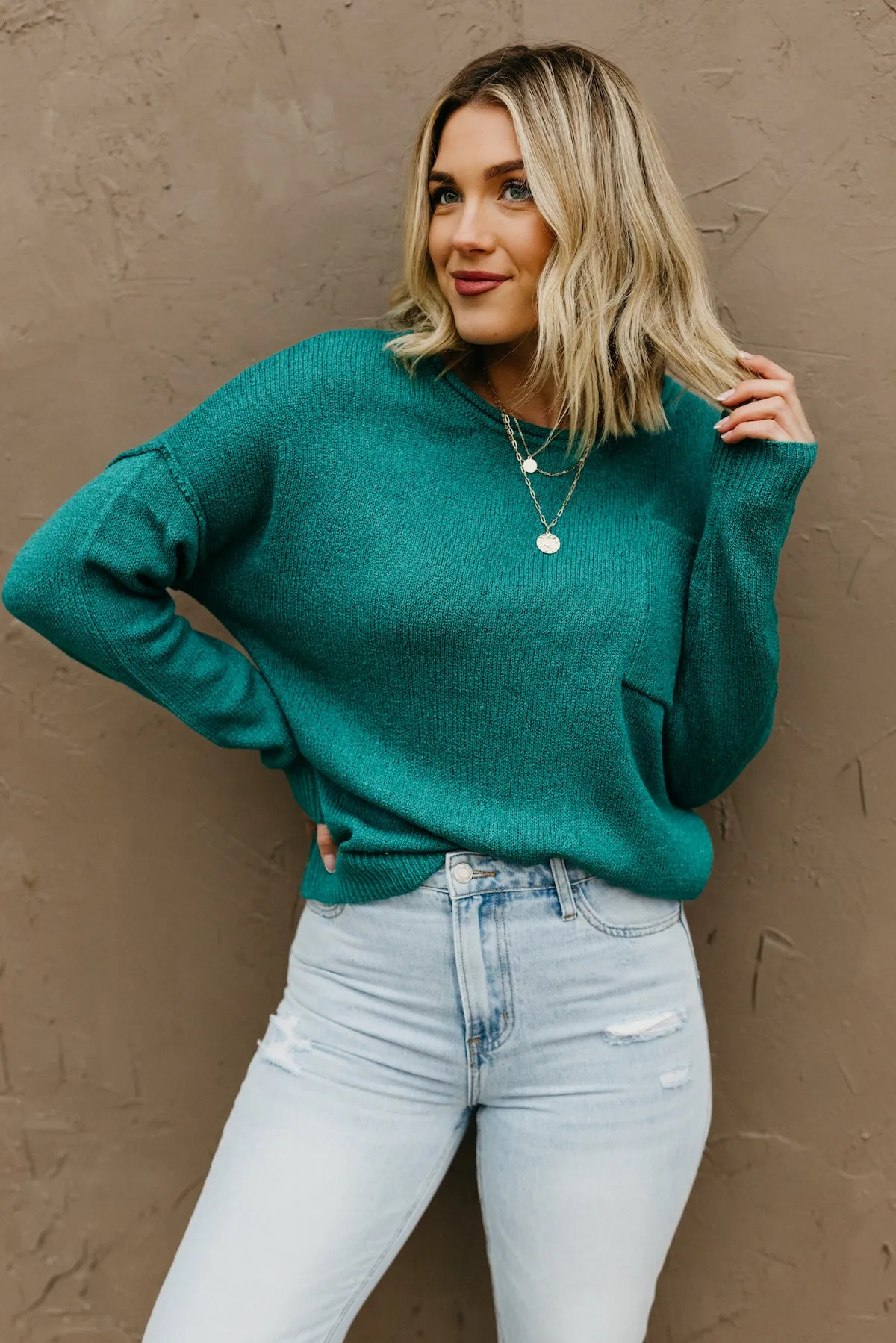 The Ellis Boat Neck Pocket Sweater  - FINAL SALE