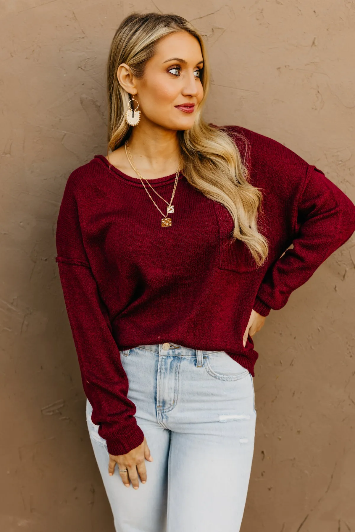 The Ellis Boat Neck Pocket Sweater  - FINAL SALE