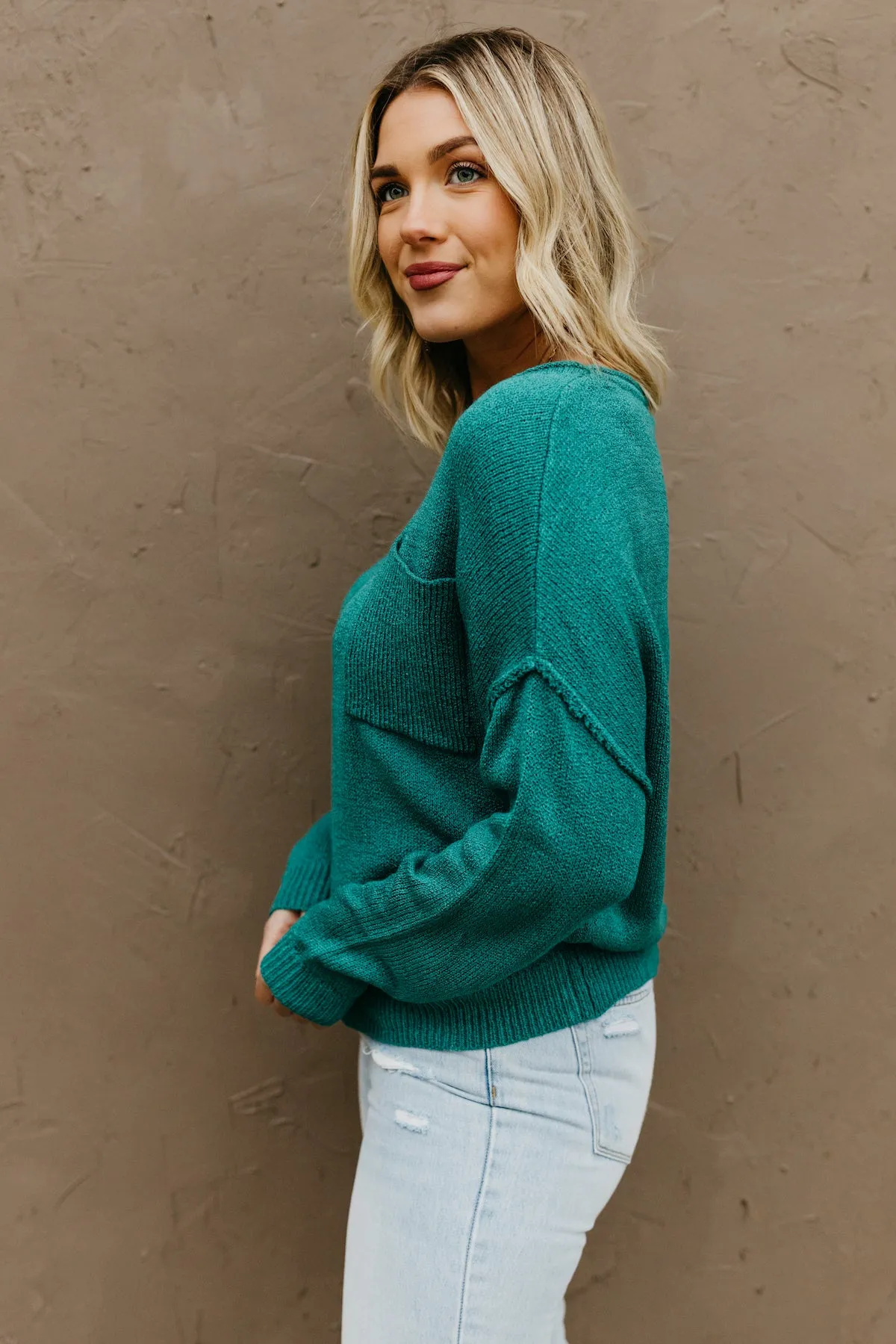 The Ellis Boat Neck Pocket Sweater  - FINAL SALE
