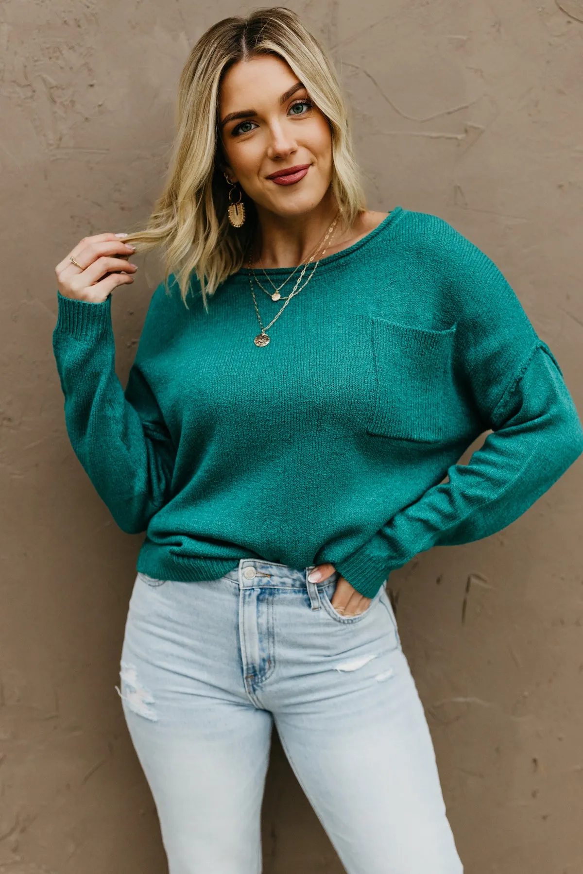 The Ellis Boat Neck Pocket Sweater  - FINAL SALE