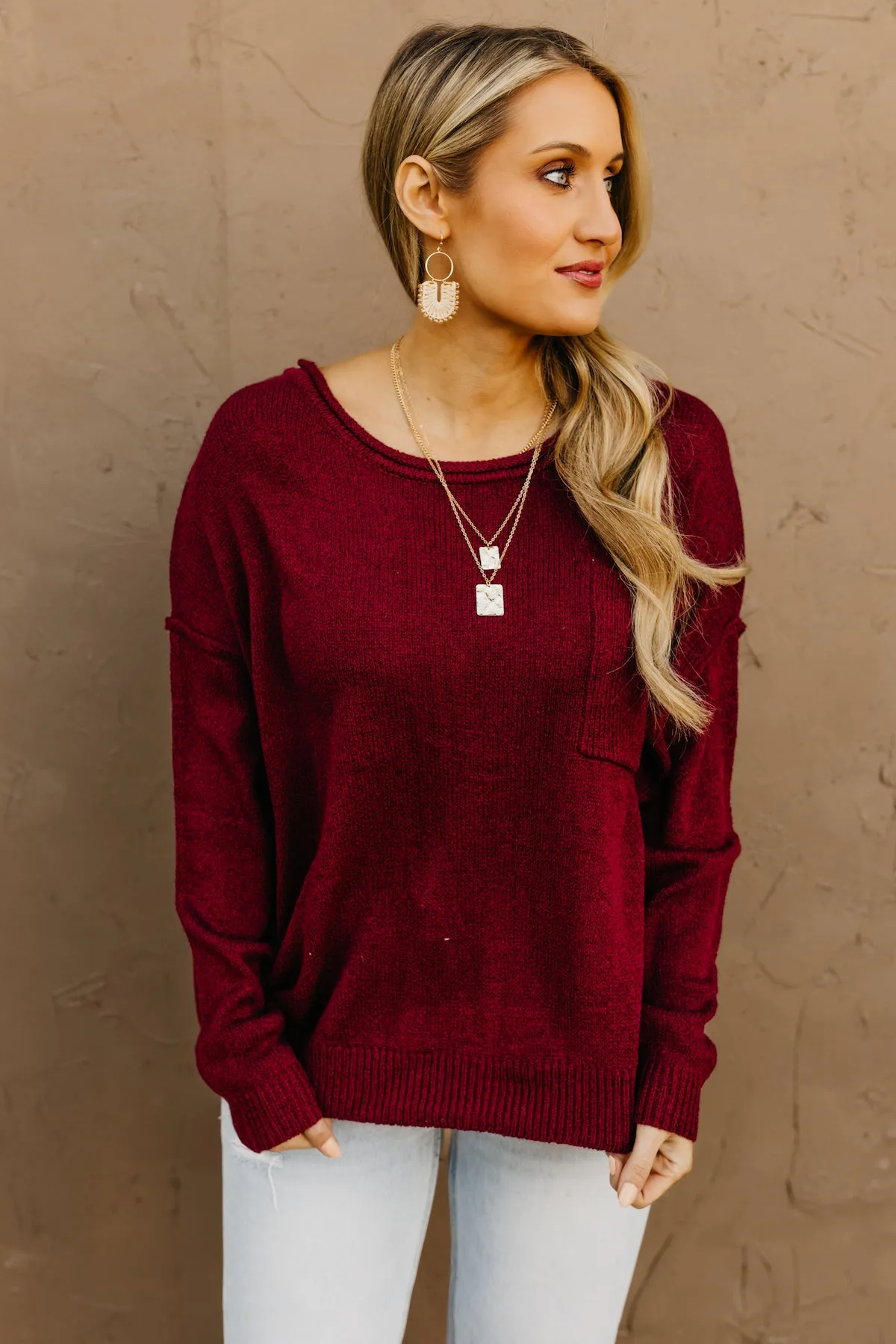 The Ellis Boat Neck Pocket Sweater  - FINAL SALE