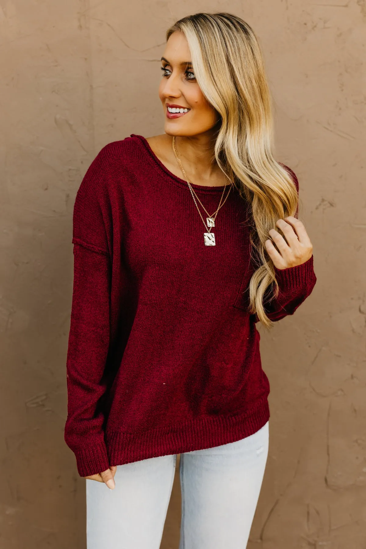 The Ellis Boat Neck Pocket Sweater  - FINAL SALE