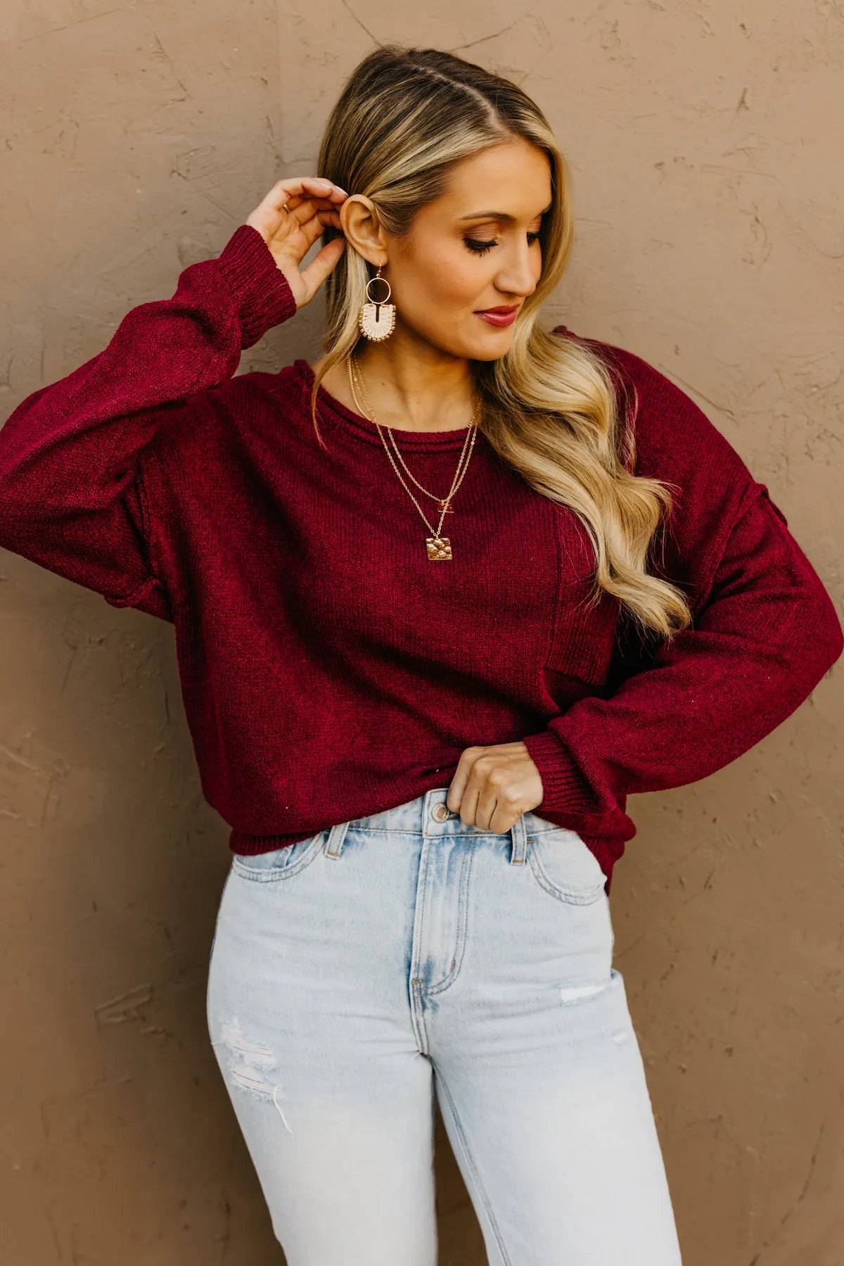 The Ellis Boat Neck Pocket Sweater  - FINAL SALE