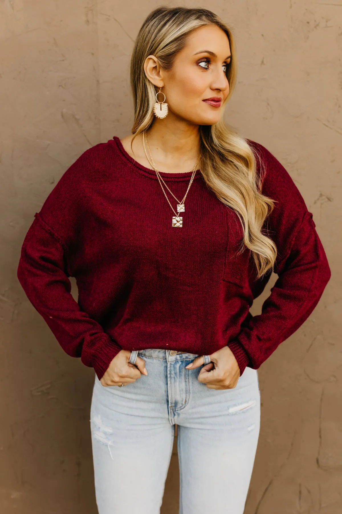 The Ellis Boat Neck Pocket Sweater  - FINAL SALE