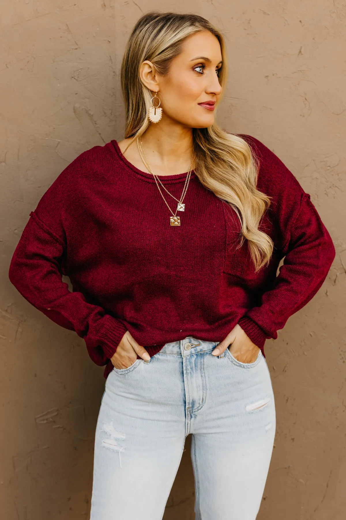 The Ellis Boat Neck Pocket Sweater  - FINAL SALE