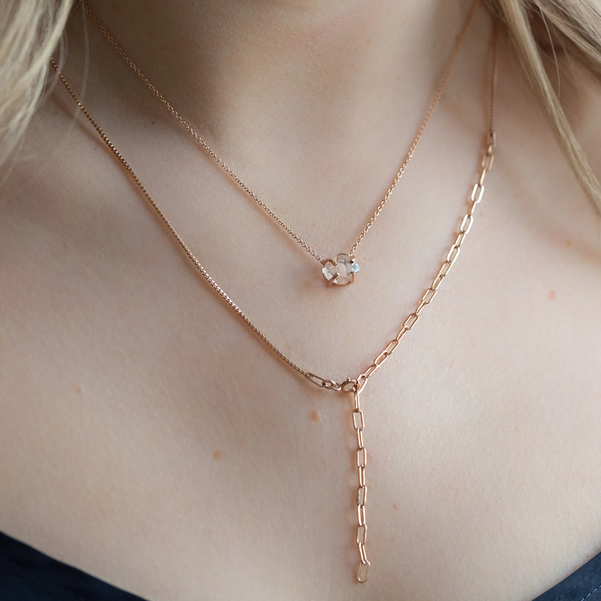 The Herkimer Diamond Necklace | Rose Gold Filled