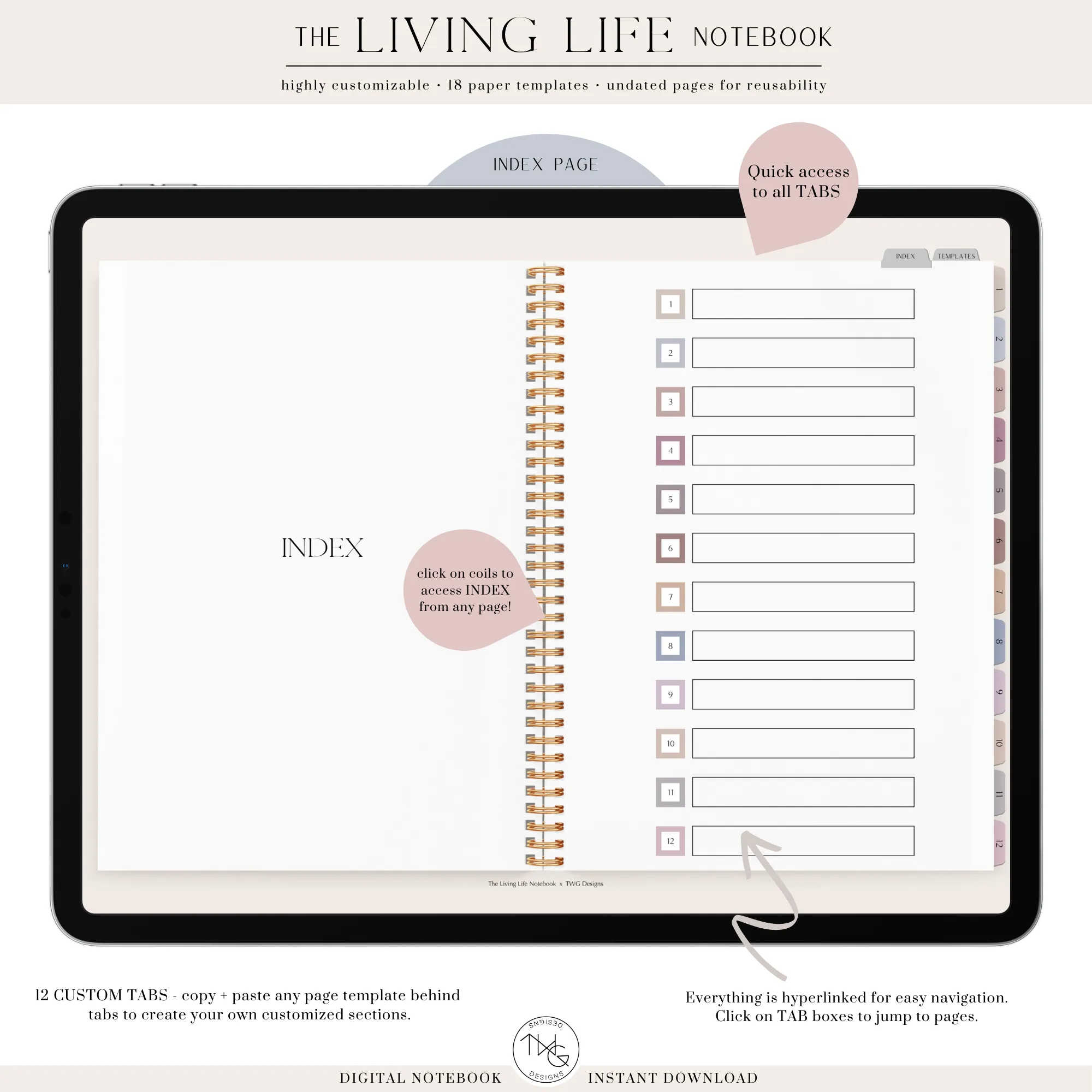 The Living Life Notebook - Horizontal