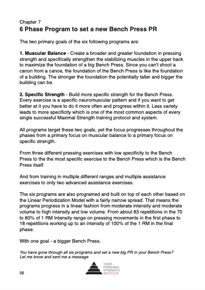 The YPSI Bench Press Manual