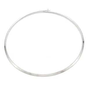 Thin Mirrored Circle Collar Silver Metal Necklace