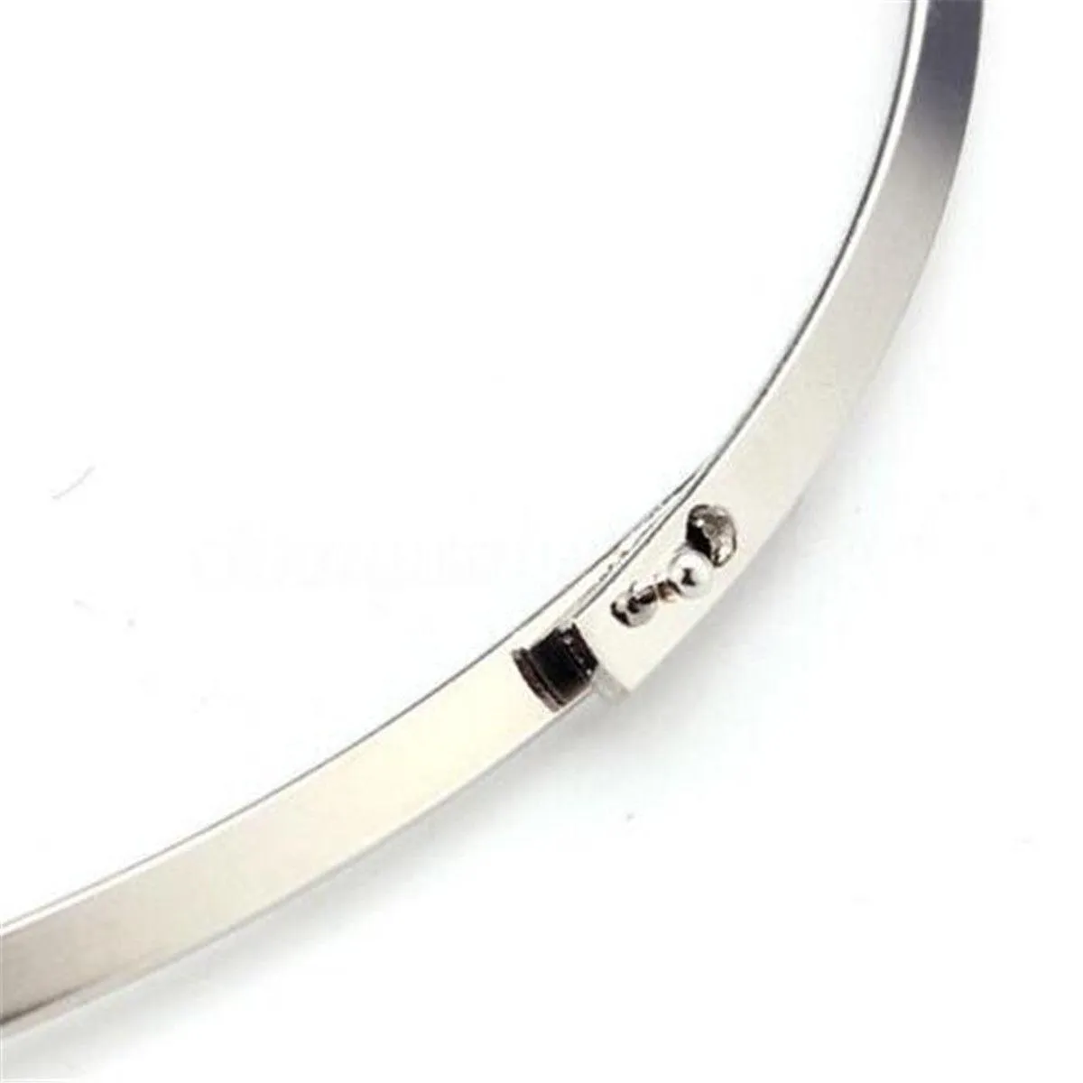 Thin Mirrored Circle Collar Silver Metal Necklace