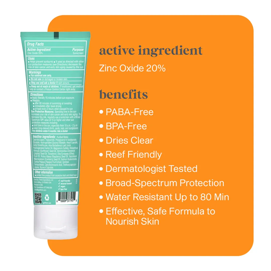 Thinksport Kids Clear Zinc Sunscreen SPF 30  - 89 ml / 3 oz