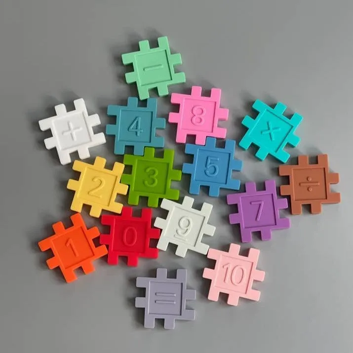 Three Hearts Digital Puzzle Teether Set - Bright