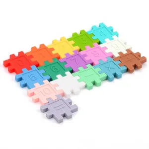 Three Hearts Digital Puzzle Teether Set - Bright