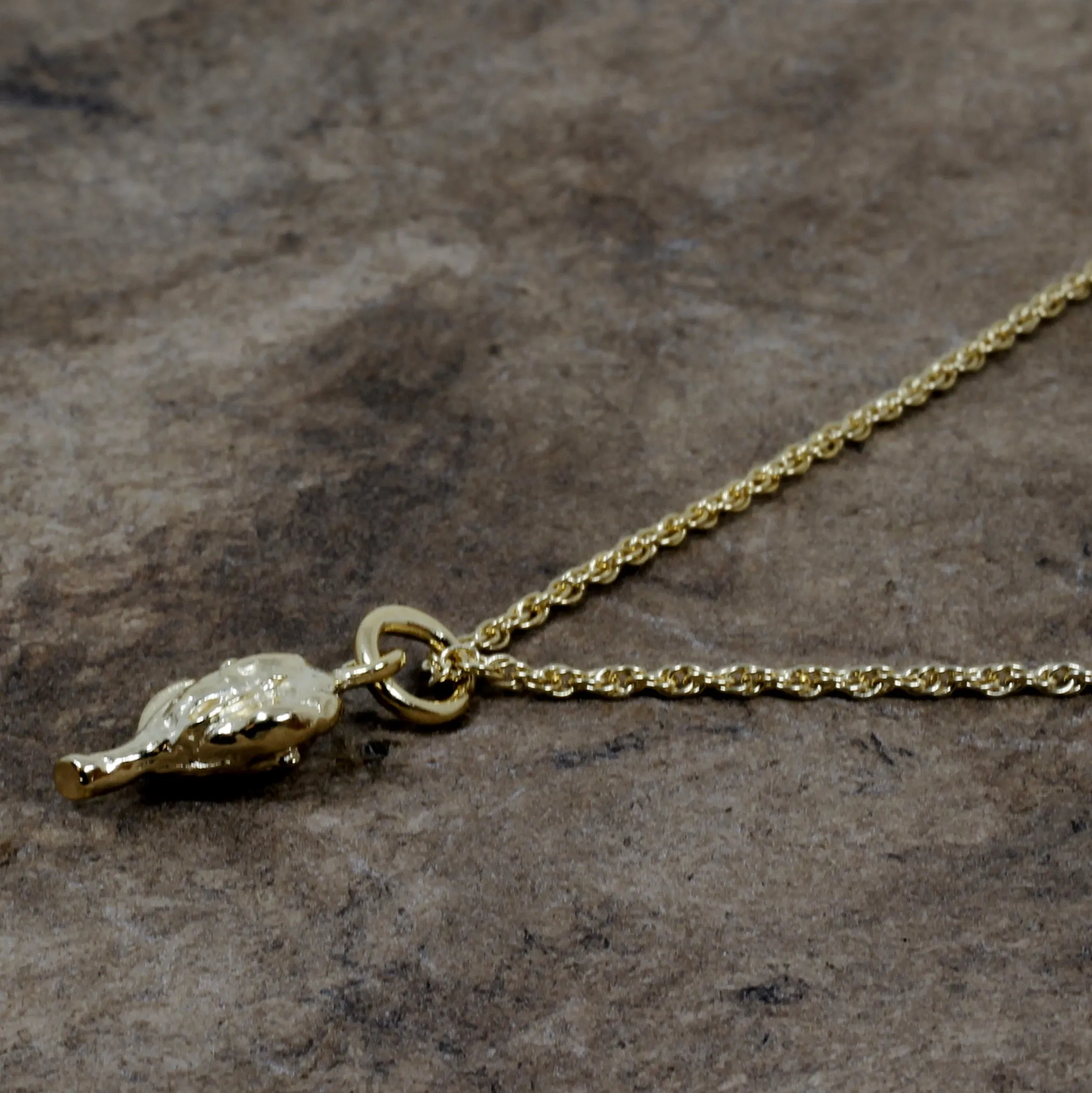 Tiny Gold Cotton Boll Necklace for little girl childrens jewelry