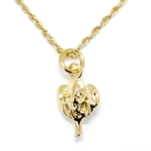 Tiny Gold Cotton Boll Necklace for little girl childrens jewelry