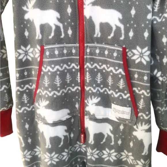 Tipsy Elves Women’s Grey Moose Jumpsuit size Small