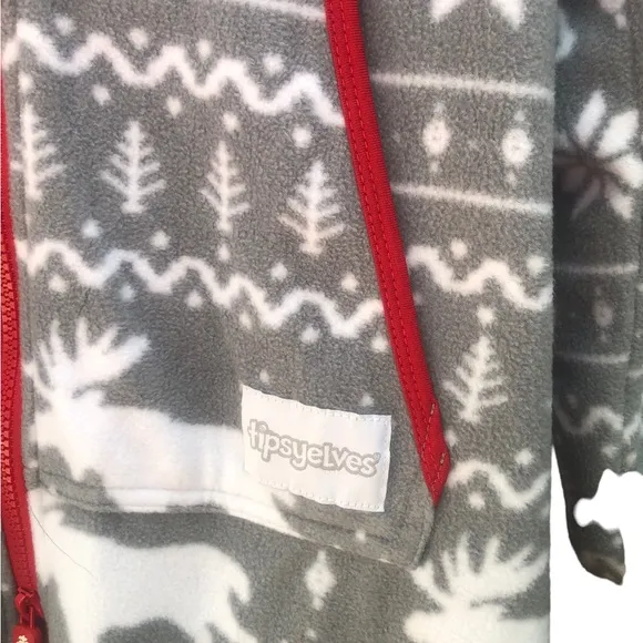 Tipsy Elves Women’s Grey Moose Jumpsuit size Small