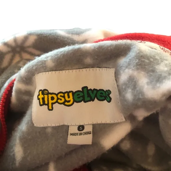 Tipsy Elves Women’s Grey Moose Jumpsuit size Small