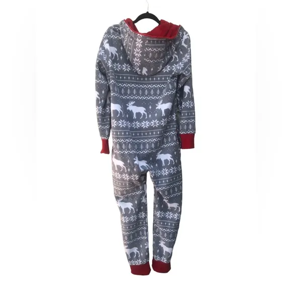 Tipsy Elves Women’s Grey Moose Jumpsuit size Small