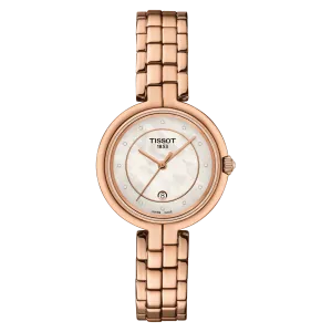 Tissot Flamingo watch 30mm Madreperla Per Quartz Steel Finish Pvd Gold Rosa T094.210.33.116.02