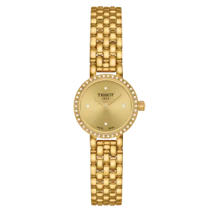 Tissot watch Lovely Round 19.5mm Champagne Diamond Quartz Steel Finish Pvd Gold Gold T140,009.63.026.00