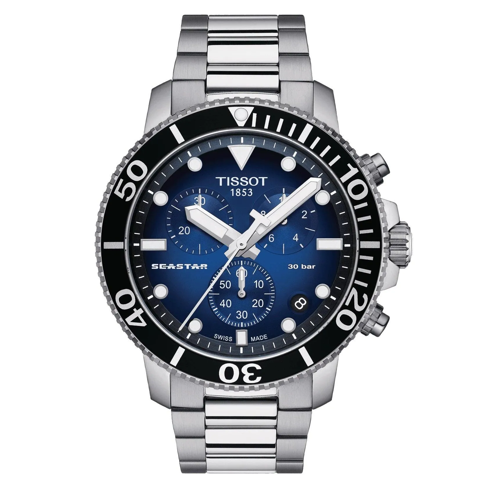 Tissot watch Seastar 1000 Chronograph 45mm blue quartz steel t120.417.11.041.01