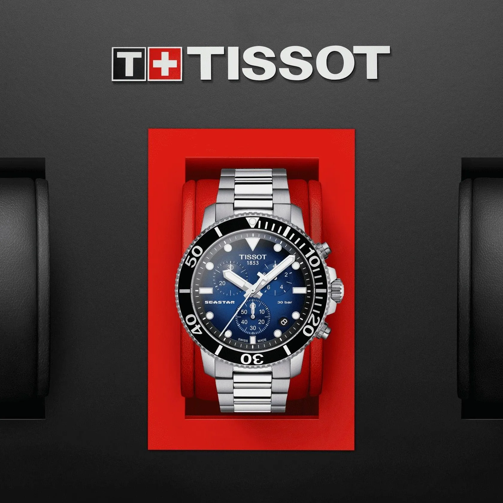 Tissot watch Seastar 1000 Chronograph 45mm blue quartz steel t120.417.11.041.01