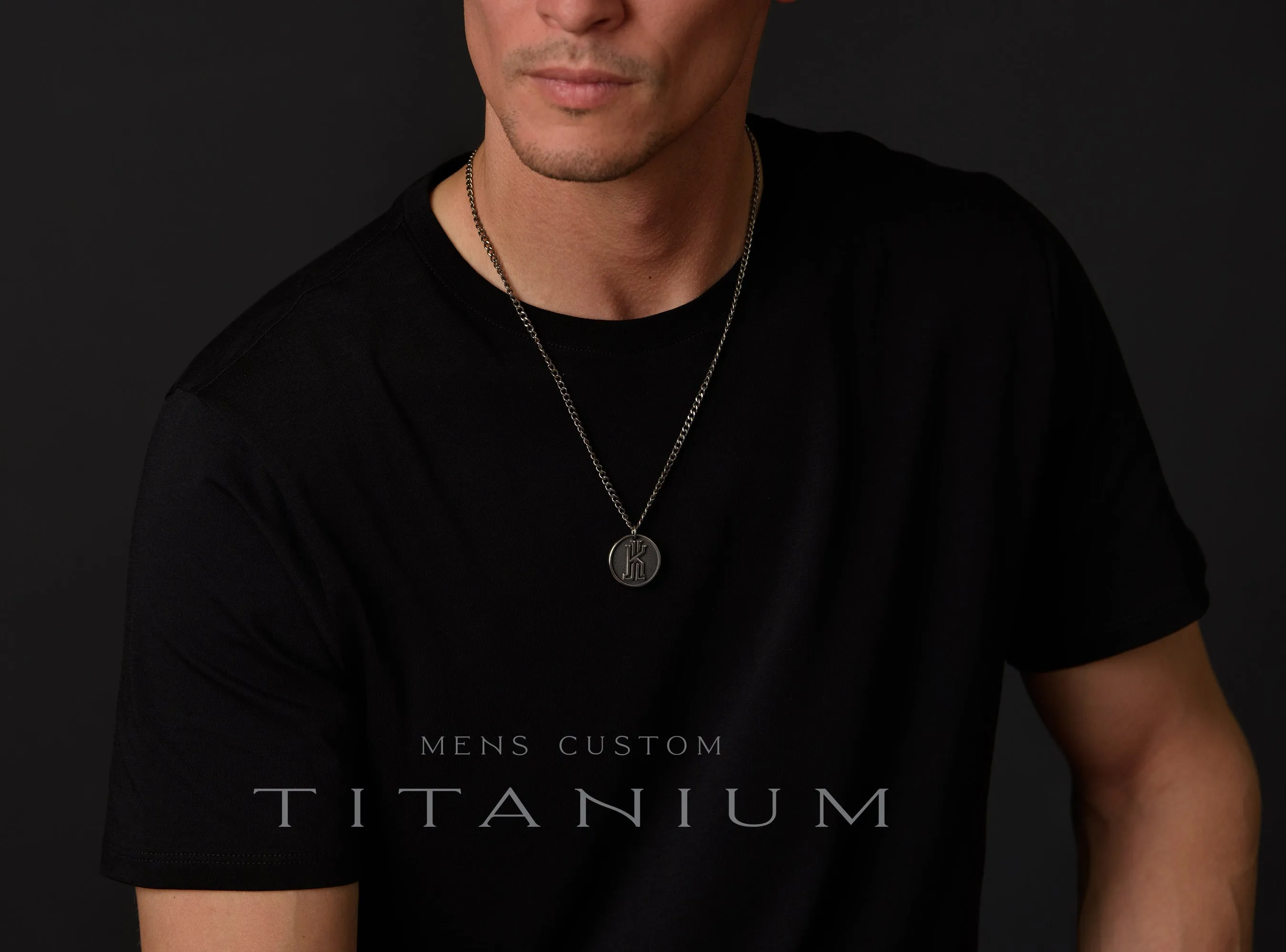 TITANIUM Custom Baseball Number Necklace