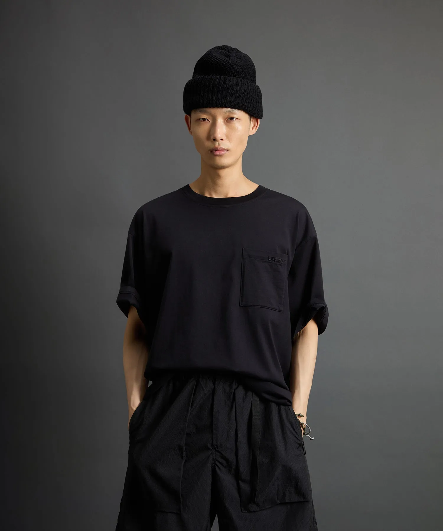 Todd Snyder x Woolrich Jersey Pocket Tee in Black