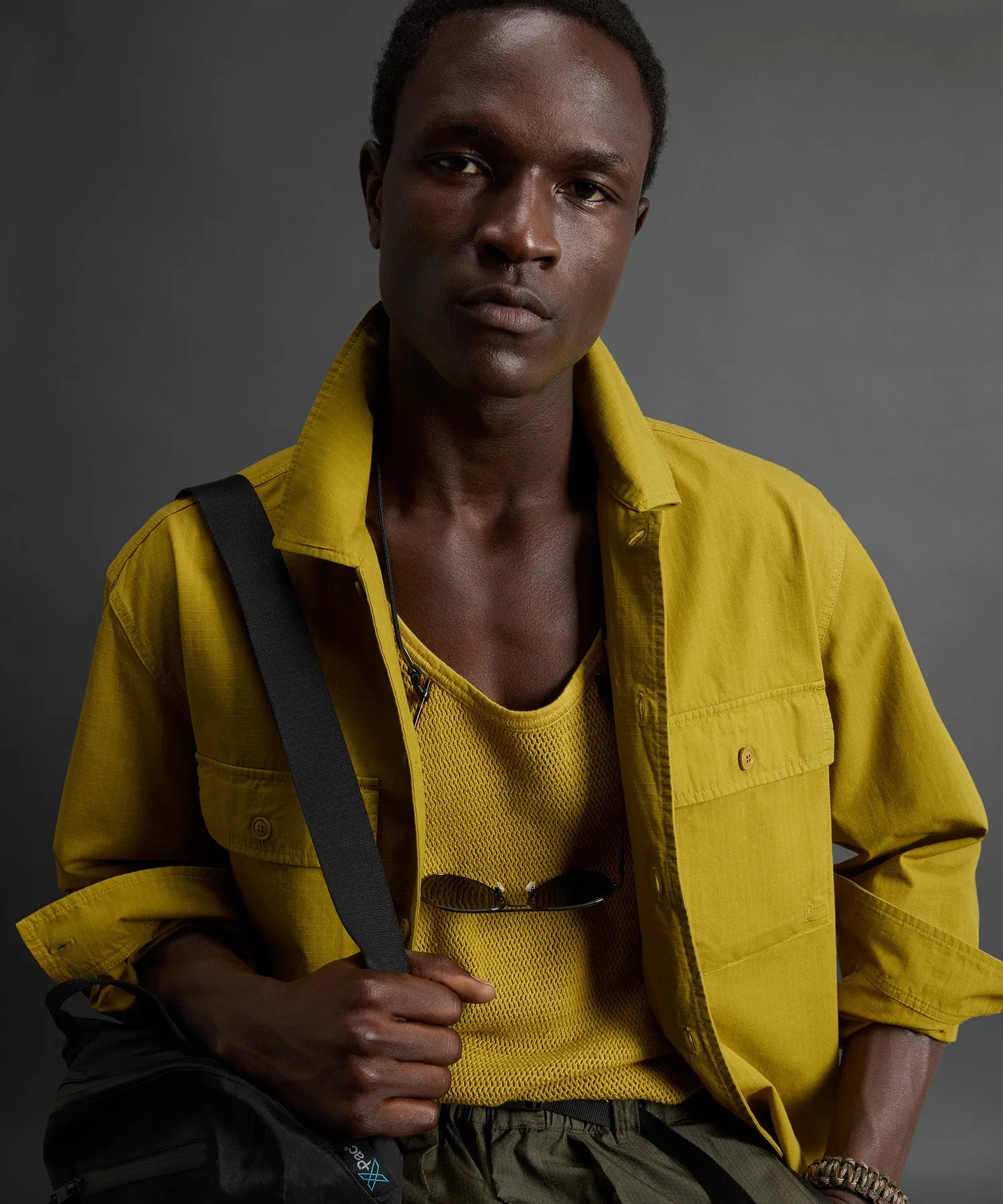 Todd Snyder x Woolrich Utility Shirt in Golden Palm