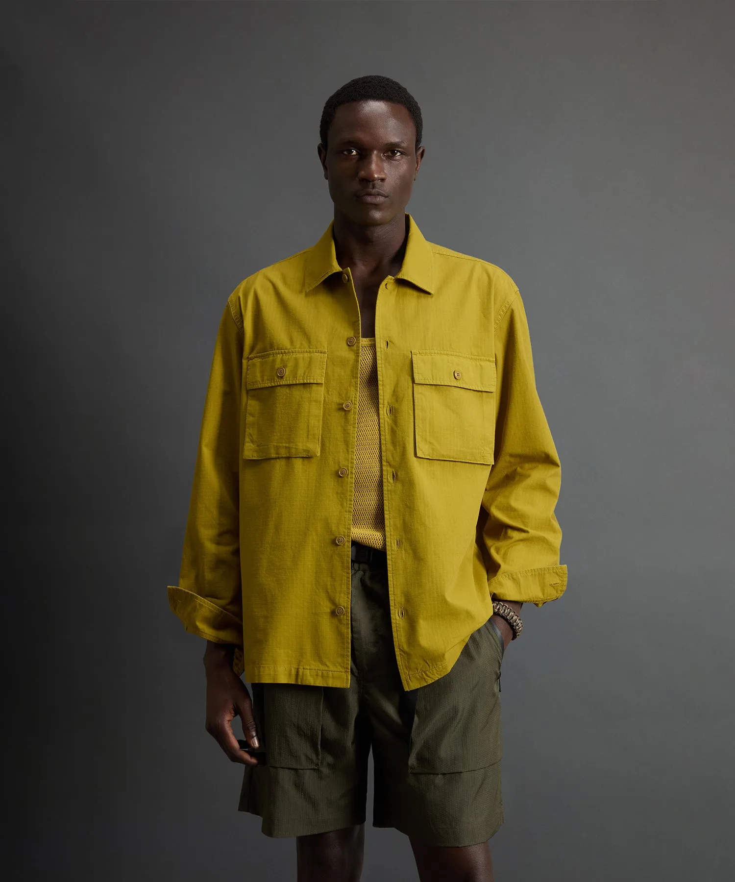 Todd Snyder x Woolrich Utility Shirt in Golden Palm