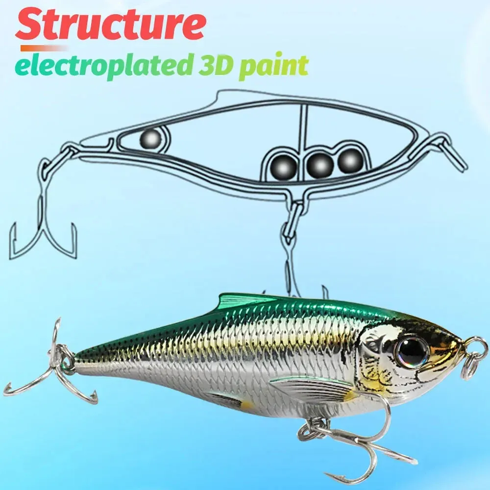 Top Water Floating 20g 9cm Pencil Lure 12g 7.5cm VIB Rattle Steel Ball Wobbler