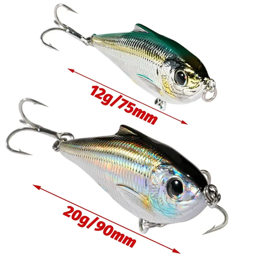 Top Water Floating 20g 9cm Pencil Lure 12g 7.5cm VIB Rattle Steel Ball Wobbler